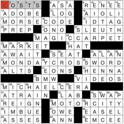 Answer grid for Los Angeles Times crossword 2/16/26 by Betsy Ochester & Andrew Gutelle